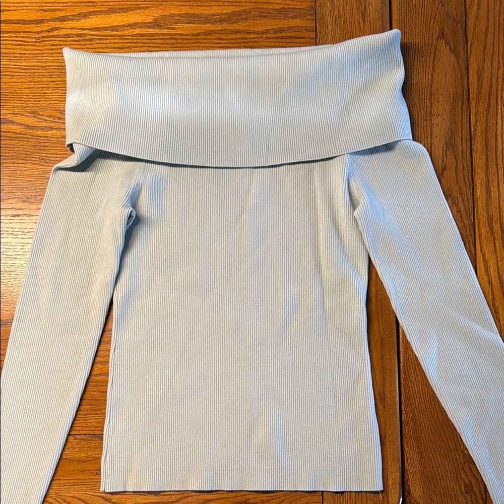 Wilfred Off-the-Shoulder Blue Sweater Soft Knit